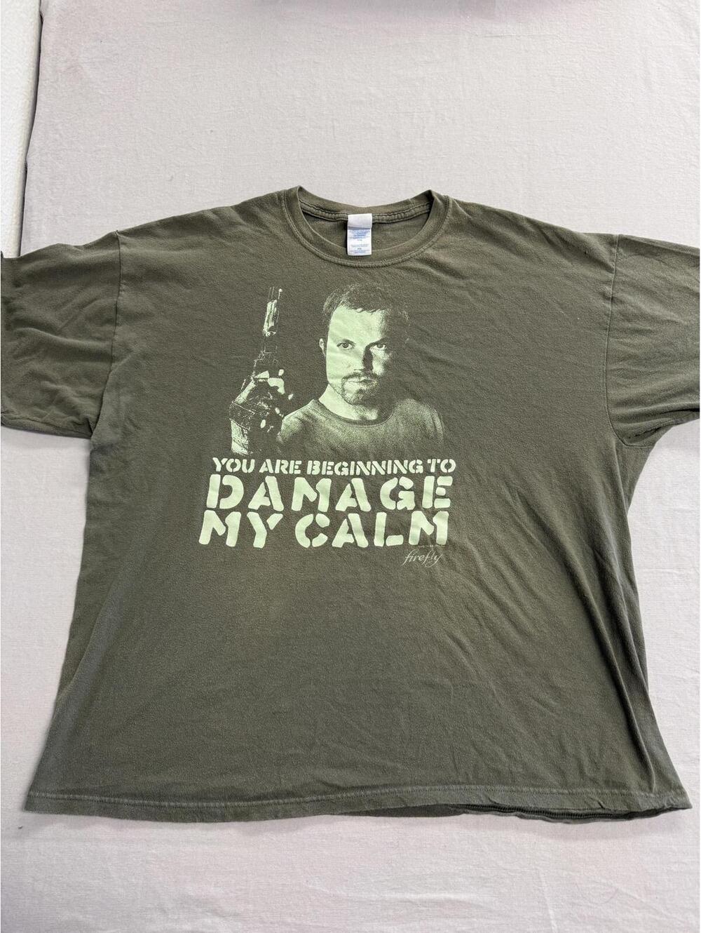 Faded Firefly Tv Show Tshirt Beginning To Damage My Calm XXL
